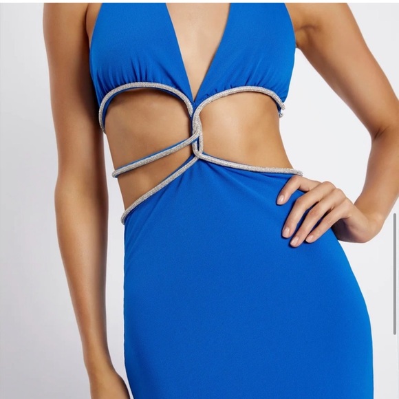 NWT Brand New Meshki NICHA Diamante Cut Out Midi Dress - Picture 8 of 16